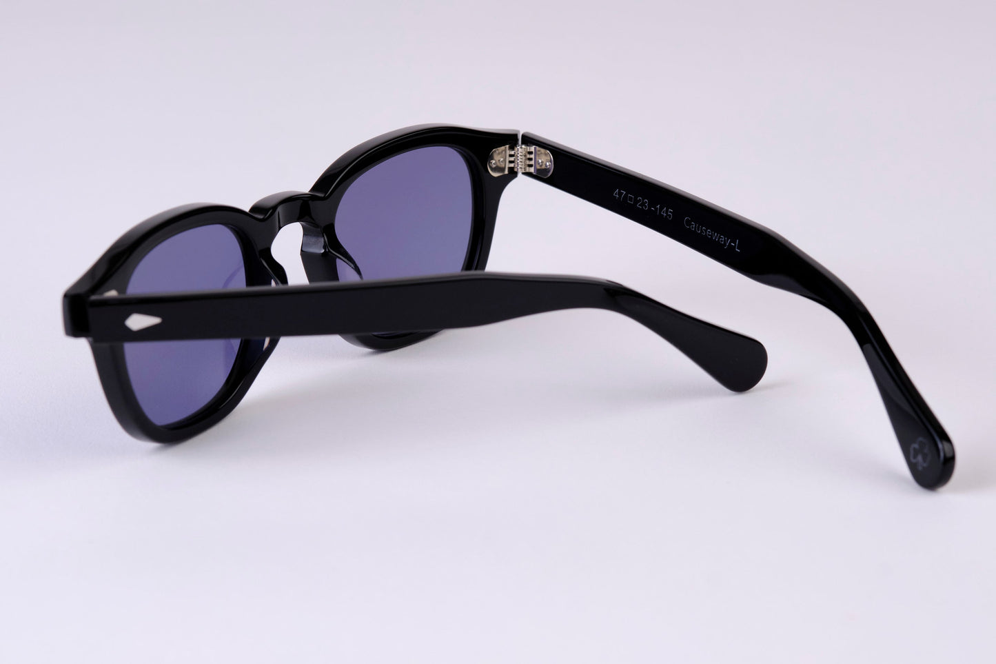 Large - NEW YORK EYERISH, Causeway. Black Frame with Deep Blue Lenses