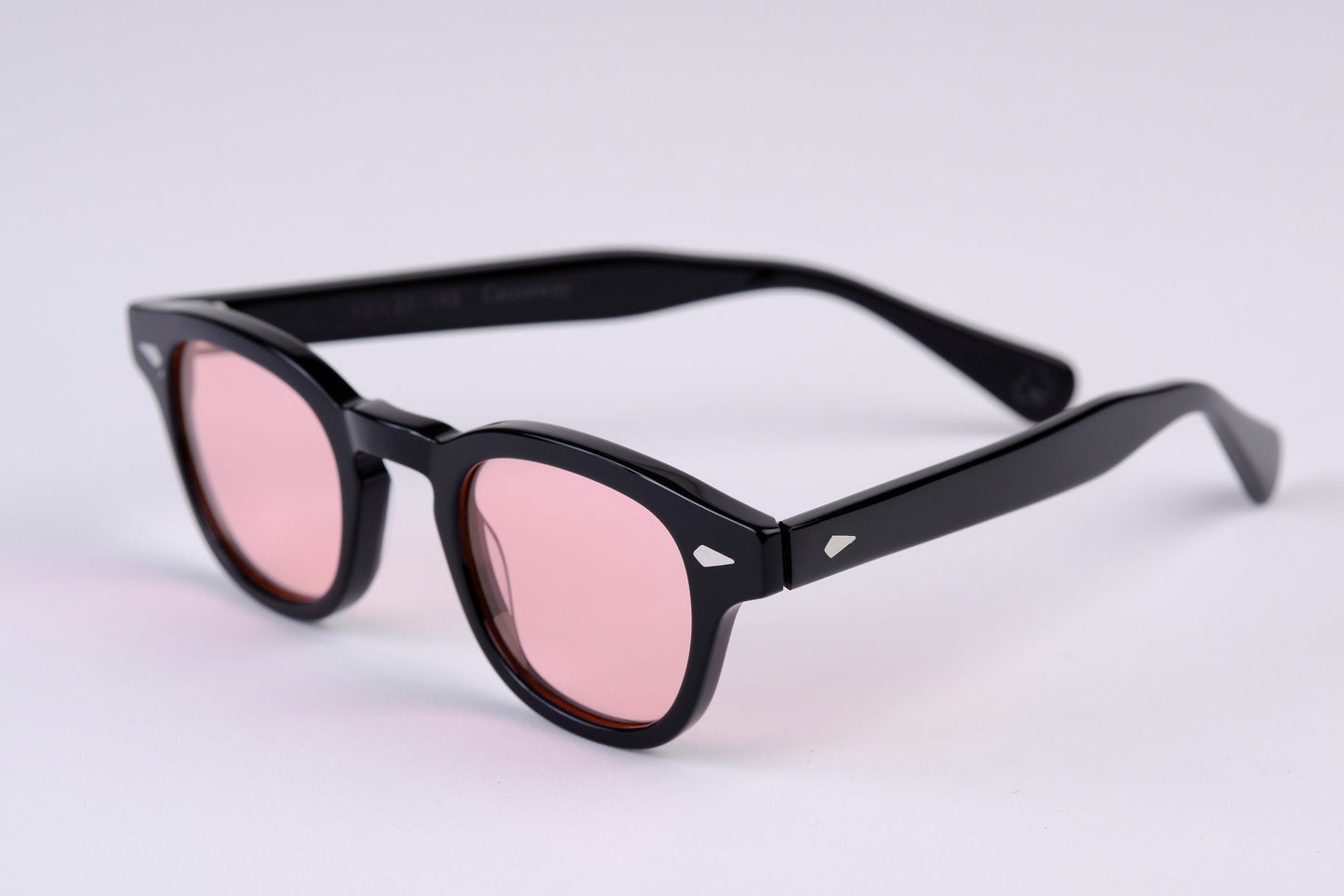 Small - NEW YORK EYERISH, Causeway. Black Frame with Pink Lenses