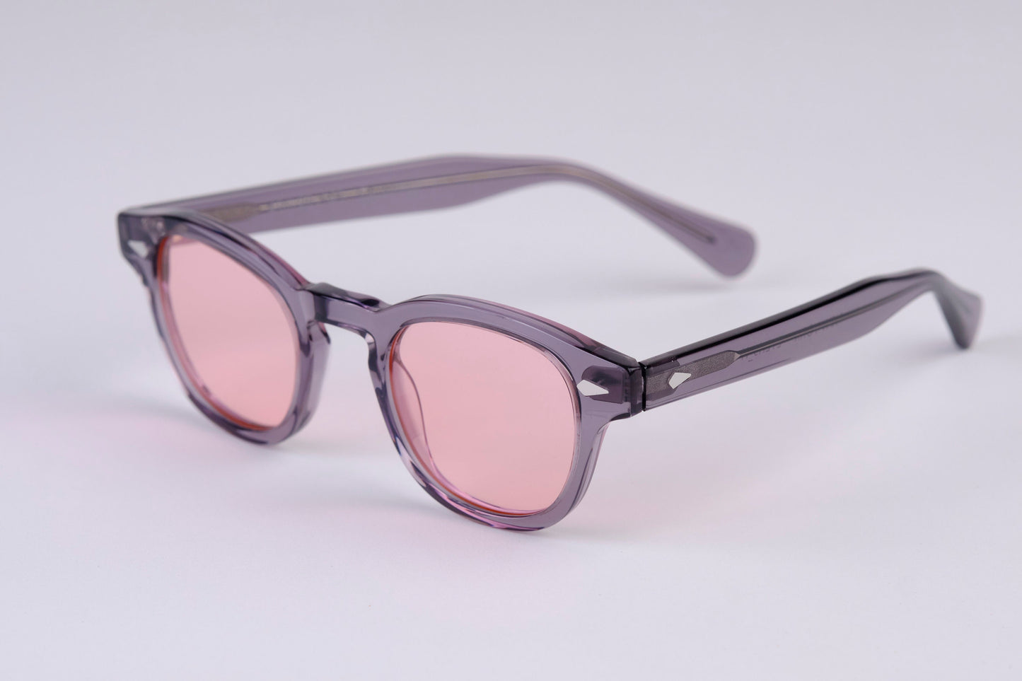 Small - NEW YORK EYERISH, Causeway. Grey Frame with Pink Lenses