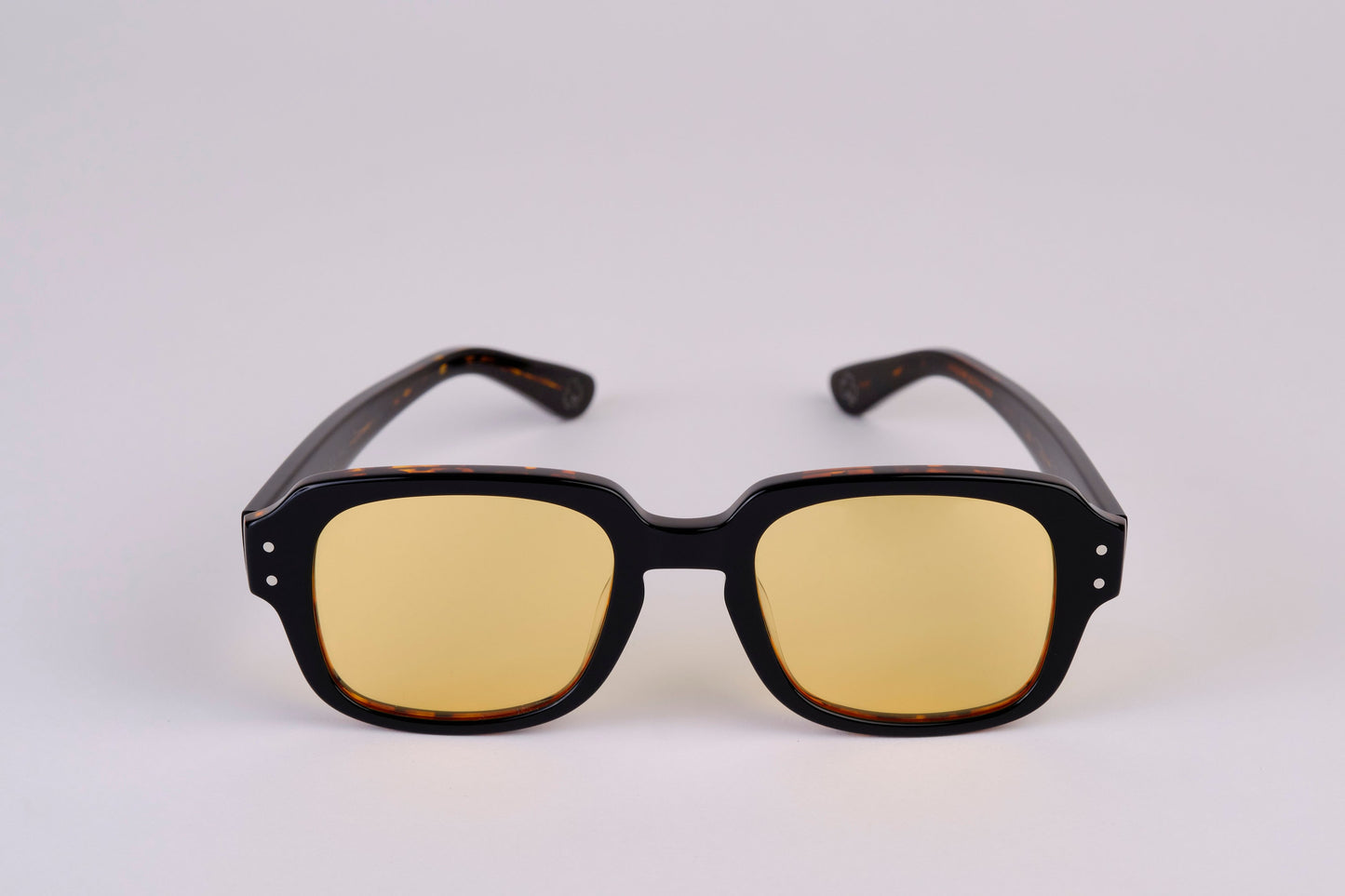 Large - NEW YORK EYERISH, "The Downings." Dark Brown Tortoise Shell Frame with Orange Lenses