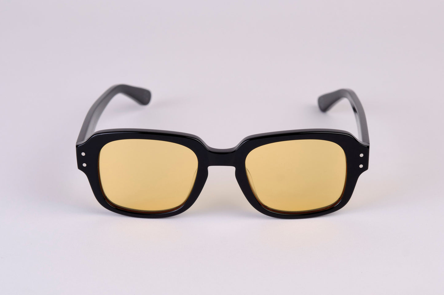 Large - NEW YORK EYERISH, "The Downings." Black Polished Frame with Orange Lenses