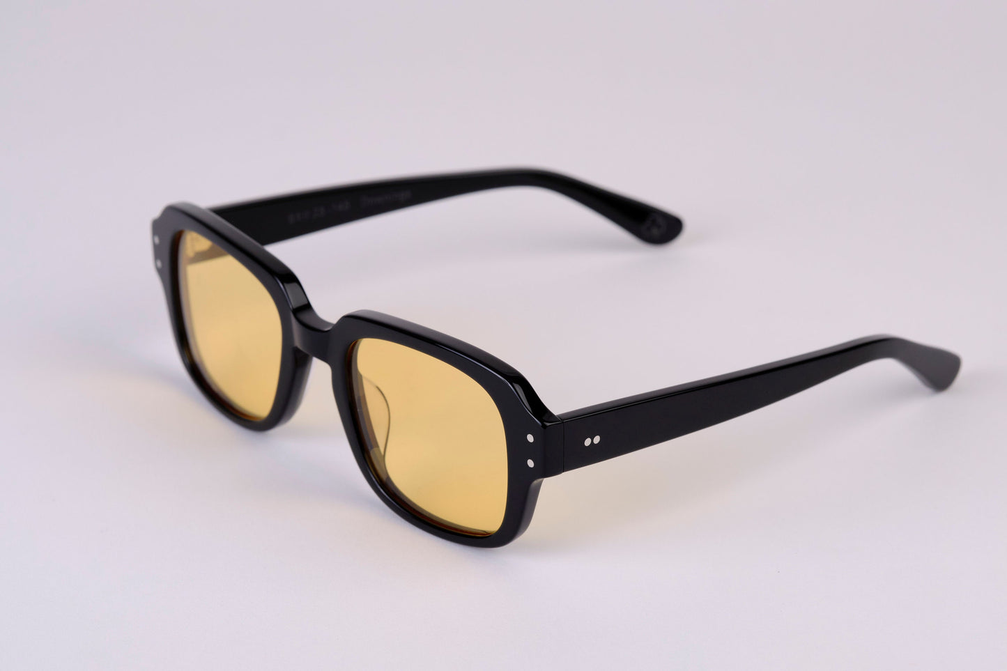 Large - NEW YORK EYERISH, "The Downings." Black Polished Frame with Orange Lenses