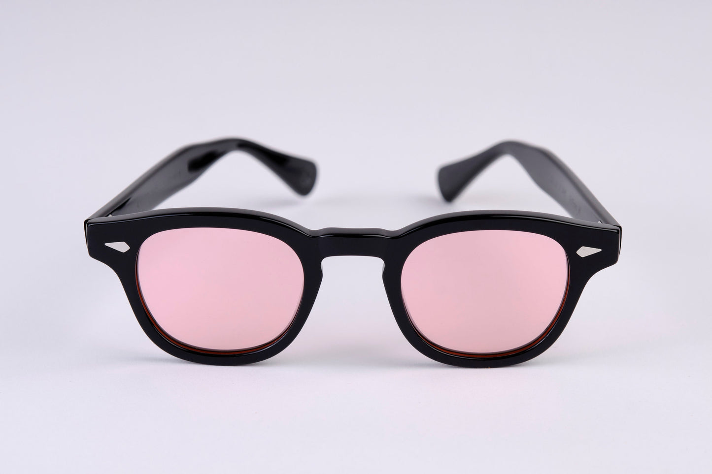 Small - NEW YORK EYERISH, Causeway. Black Frame with Pink Lenses