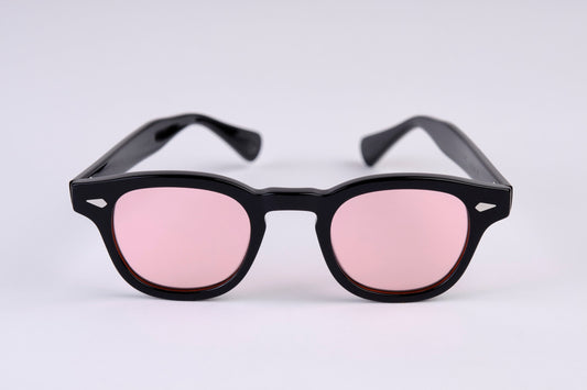 Small - NEW YORK EYERISH, Causeway. Black Frame with Pink Lenses