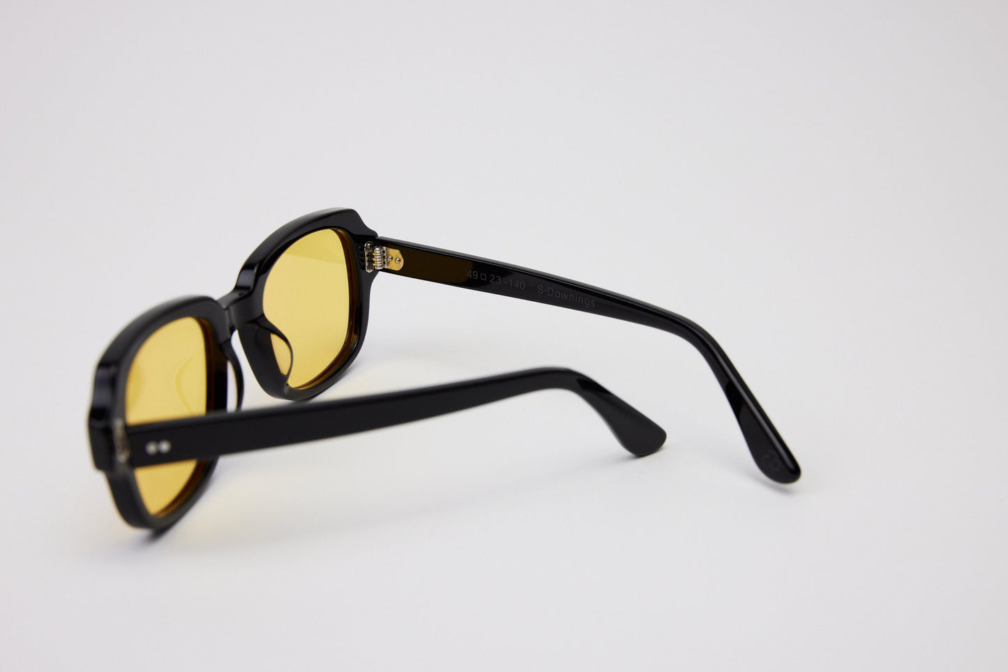 Small - NEW YORK EYERISH, "The Downings." Black Frame with Yellow Lenses