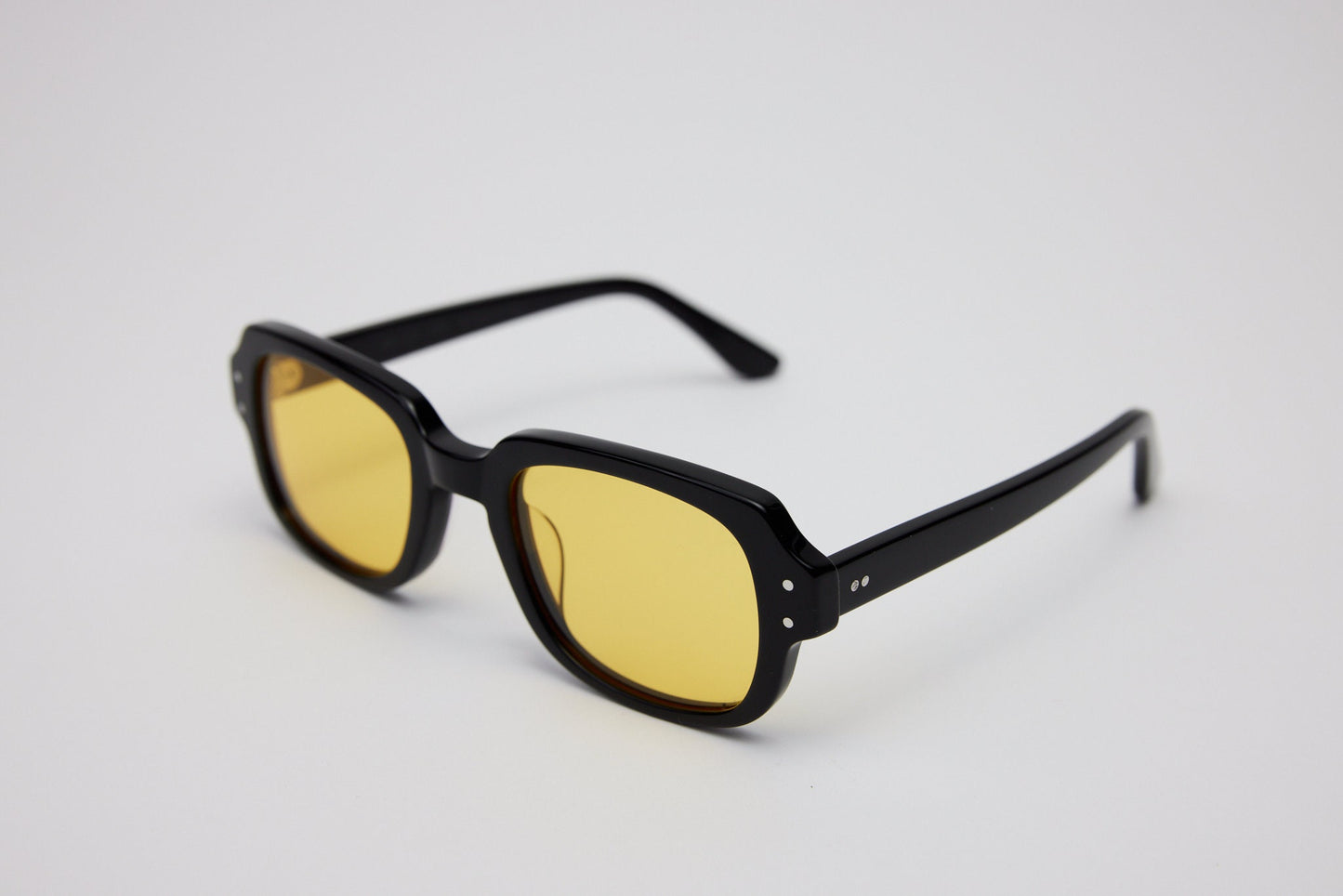 Small - NEW YORK EYERISH, "The Downings." Black Frame with Yellow Lenses