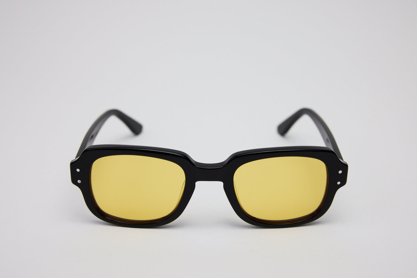 Small - NEW YORK EYERISH, "The Downings." Black Frame with Yellow Lenses