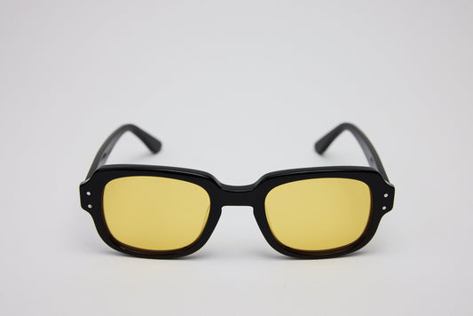 Small - NEW YORK EYERISH, "The Downings." Black Frame with Yellow Lenses