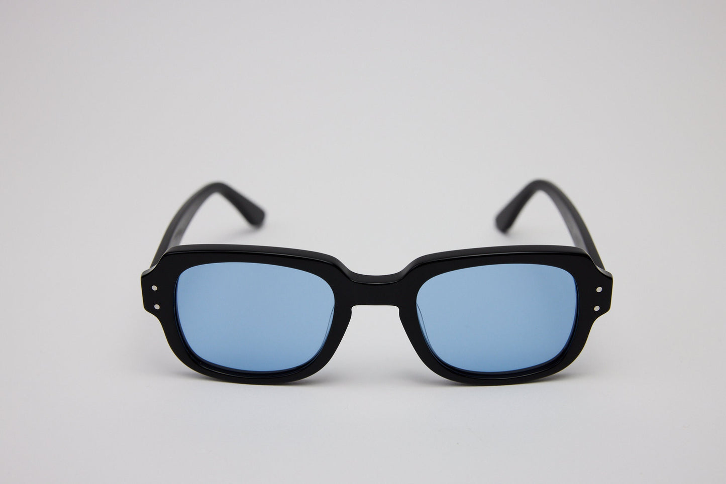 Small - NEW YORK EYERISH, "The Downings." Black Frame with Baby Blue Lenses