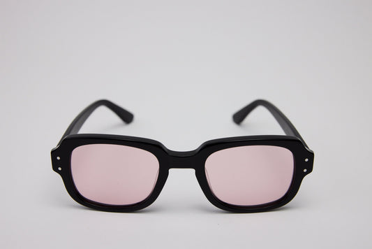 Small - NEW YORK EYERISH, "The Downings." Black Frame with Pink Lenses