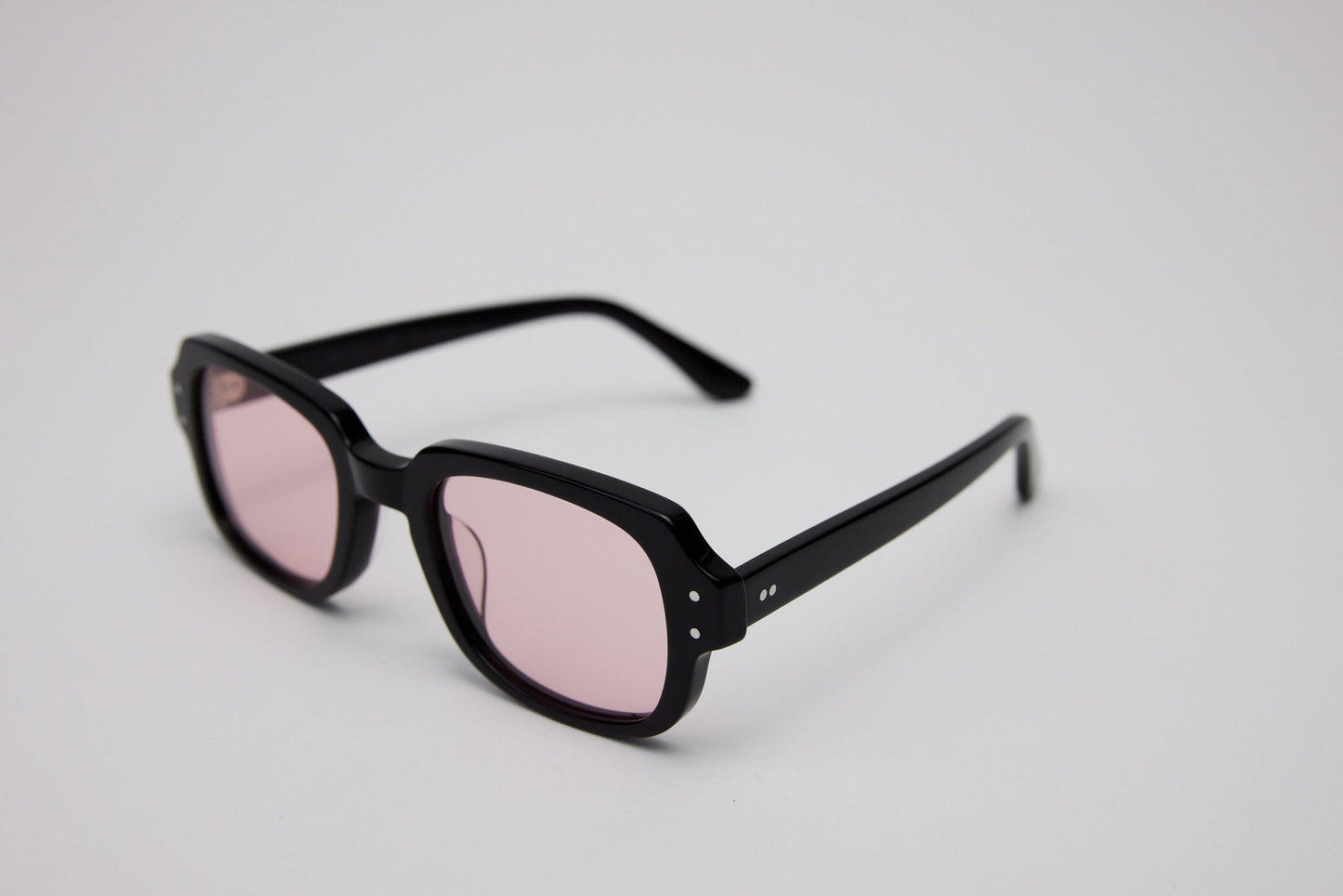 Small - NEW YORK EYERISH, "The Downings." Black Frame with Pink Lenses