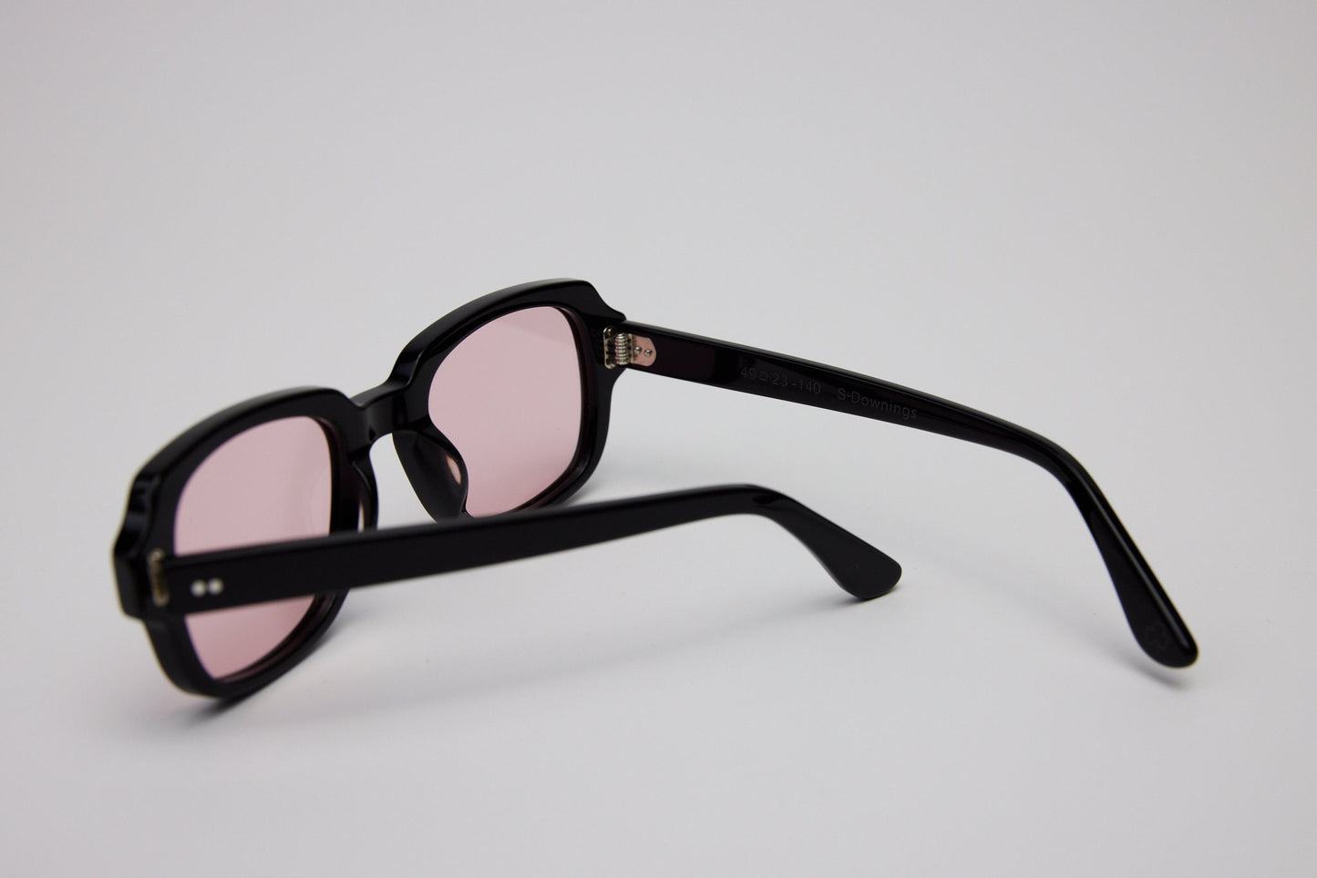 Small - NEW YORK EYERISH, "The Downings." Black Frame with Pink Lenses