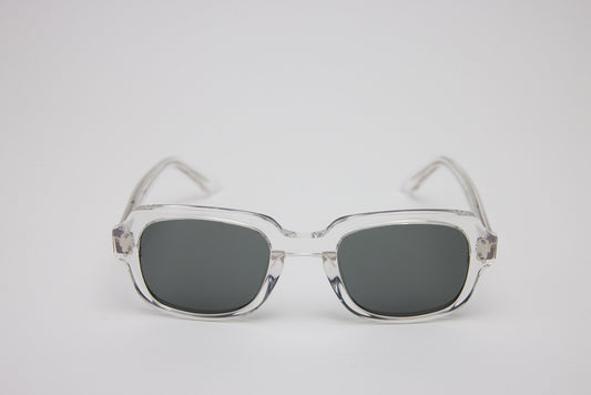 Small - NEW YORK EYERISH, "The Downings." Clear Frame with Grey Lenses