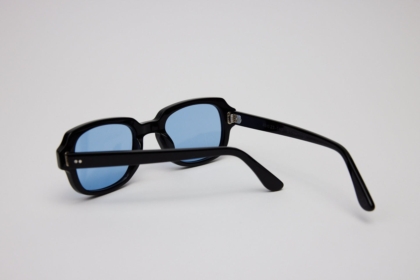 Small - NEW YORK EYERISH, "The Downings." Black Frame with Baby Blue Lenses