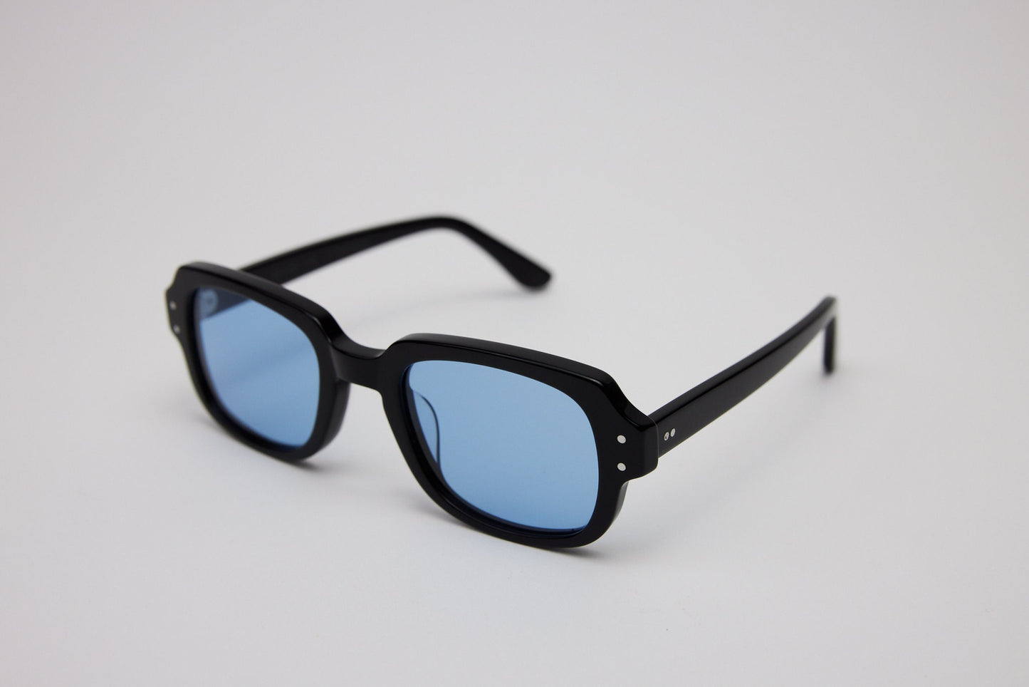Small - NEW YORK EYERISH, "The Downings." Black Frame with Baby Blue Lenses