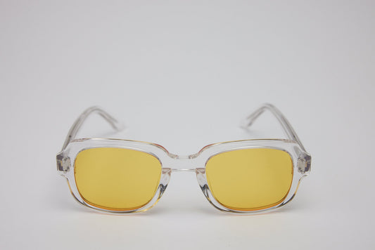 Small - NEW YORK EYERISH, "The Downings." Clear Frame with Yellow Lenses