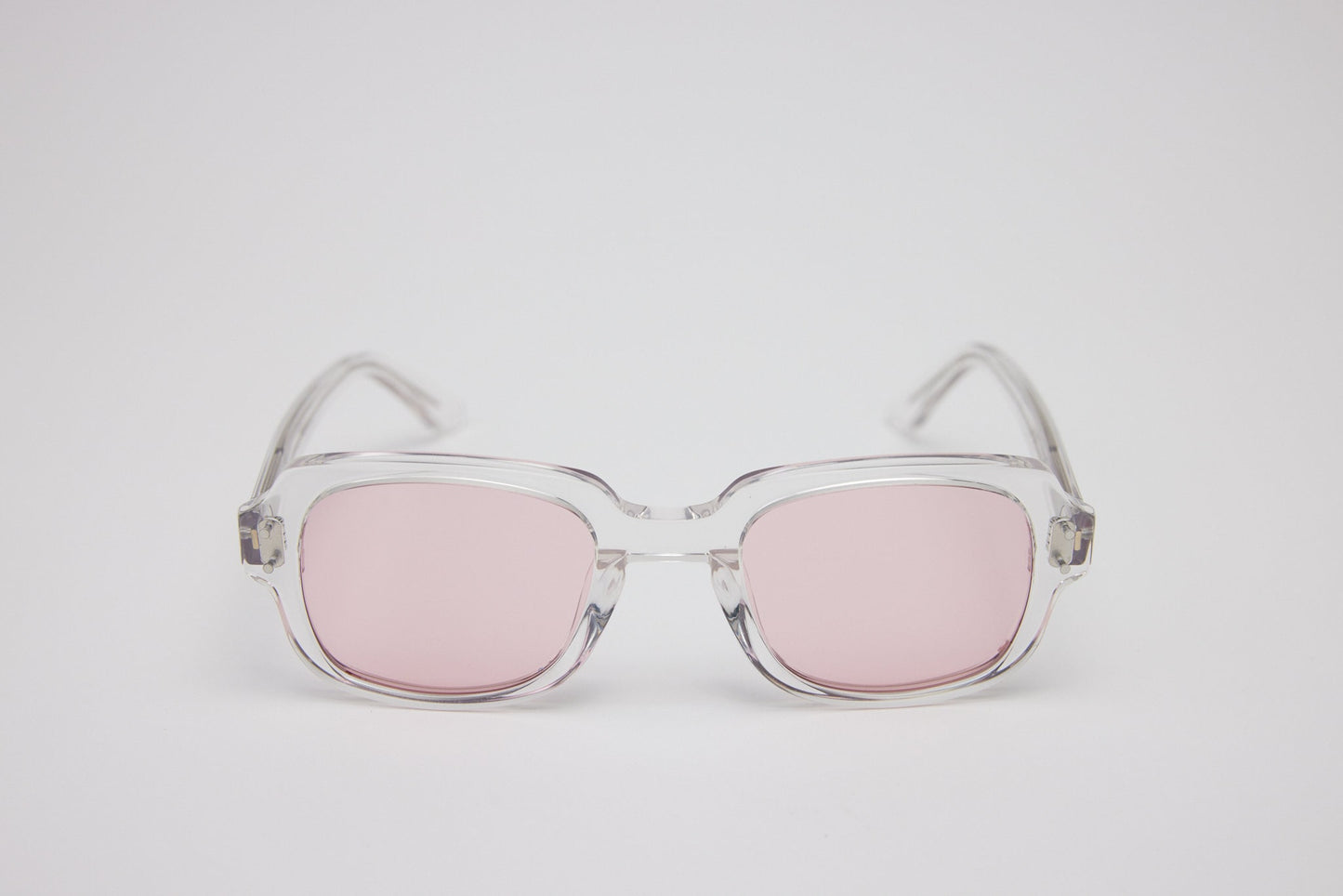 Small - NEW YORK EYERISH, "The Downings." Clear Frame with Pink Lenses