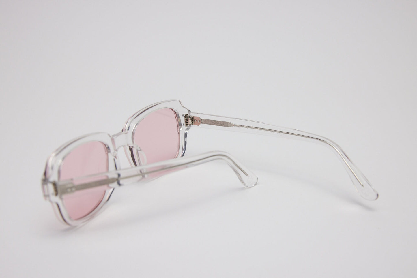 Small - NEW YORK EYERISH, "The Downings." Clear Frame with Pink Lenses