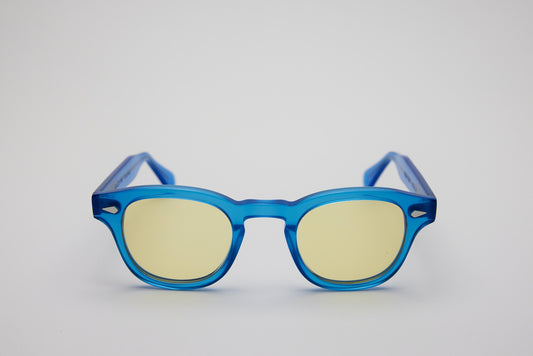Small - NEW YORK EYERISH, Causeway. Blue Frame with Light Yellow Lenses