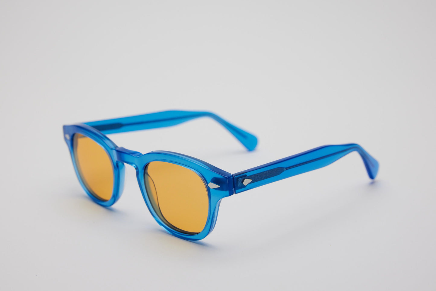 Small - NEW YORK EYERISH, Causeway. Blue Frame with Orange Lenses