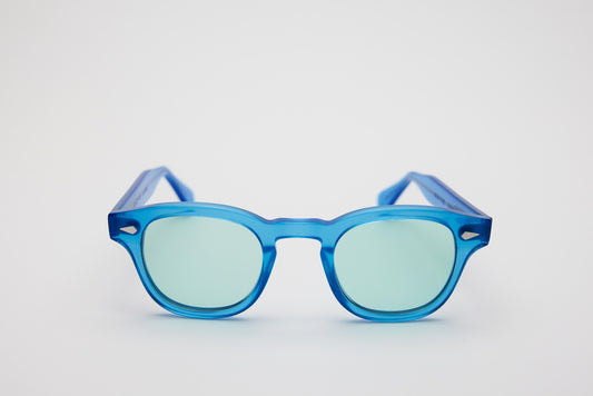 Small - NEW YORK EYERISH, Causeway. Blue Frame with Mint Lenses