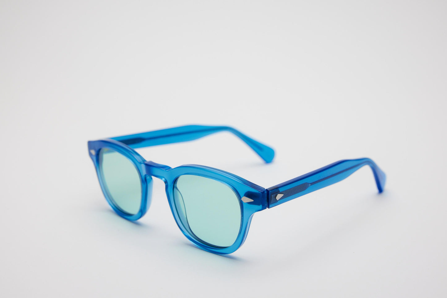 Small - NEW YORK EYERISH, Causeway. Blue Frame with Mint Lenses