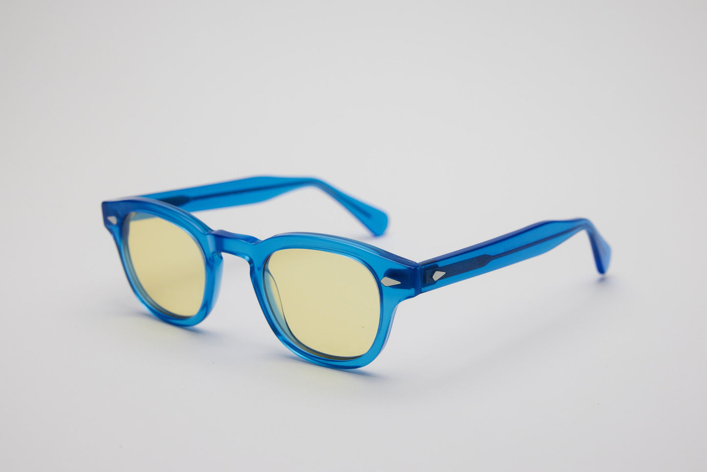 Small - NEW YORK EYERISH, Causeway. Blue Frame with Light Yellow Lenses