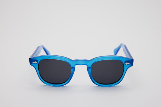 Small - NEW YORK EYERISH, Causeway. Blue Frame with Grey Lenses