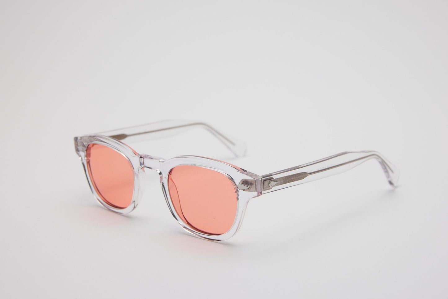 Small - NEW YORK EYERISH, Causeway. Clear Frame with Pink Lenses