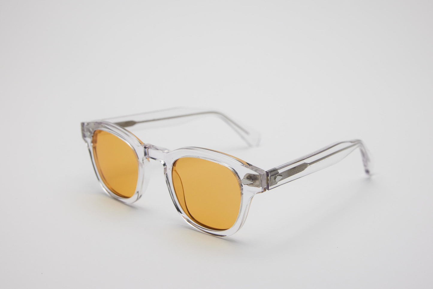 Small - NEW YORK EYERISH, Causeway. Clear Frame with Orange Lenses