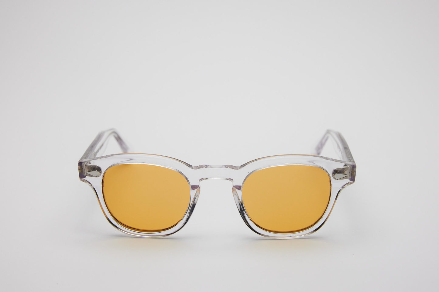 Small - NEW YORK EYERISH, Causeway. Clear Frame with Orange Lenses