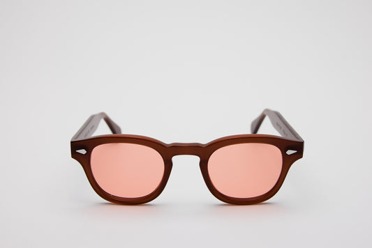 Small - NEW YORK EYERISH, Causeway. Brown Frame with Red Lenses