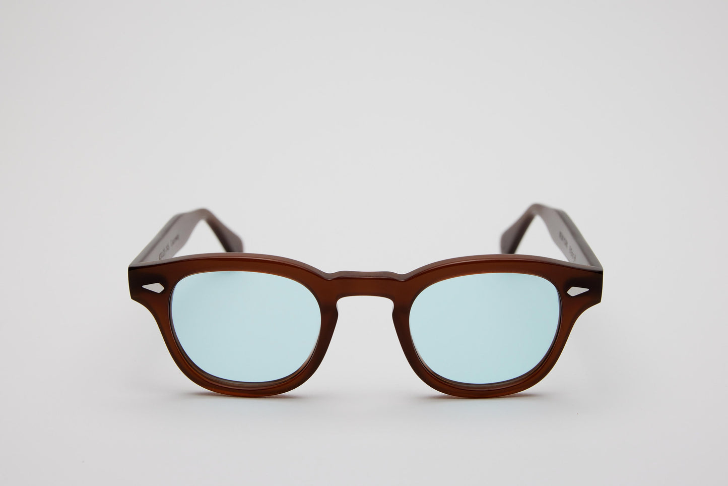 Small - NEW YORK EYERISH, Causeway. Brown Frame with Light Blue Lenses