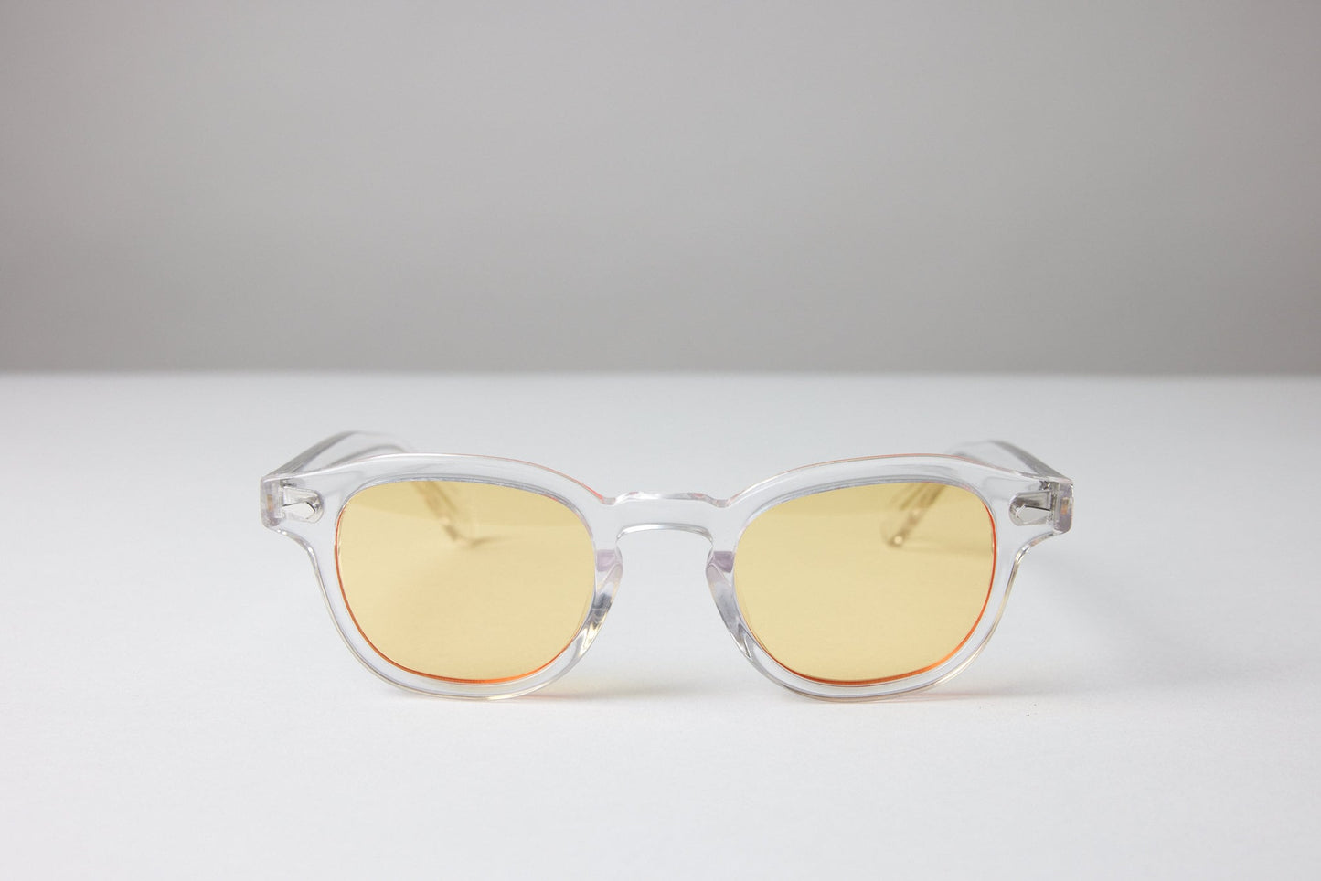 Large - NEW YORK EYERISH, Causeway. Clear Frame with Yellow Lenses