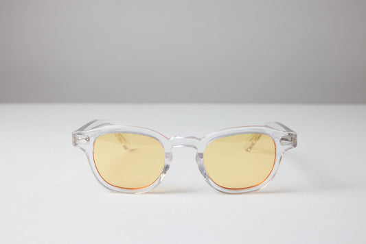 Large - NEW YORK EYERISH, Causeway. Clear Frame with Yellow Lenses