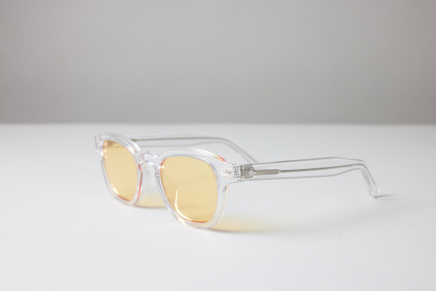 Large - NEW YORK EYERISH, Causeway. Clear Frame with Yellow Lenses