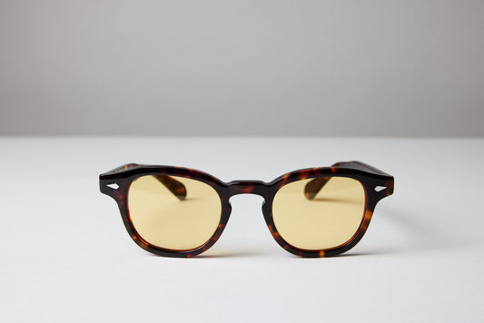 Large - NEW YORK EYERISH, Causeway. Brown Tortoise Shell Frame with Yellow Lenses