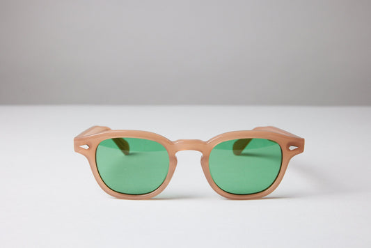 Large - NEW YORK EYERISH, Causeway. Champagne Frame with Racing Green Lenses