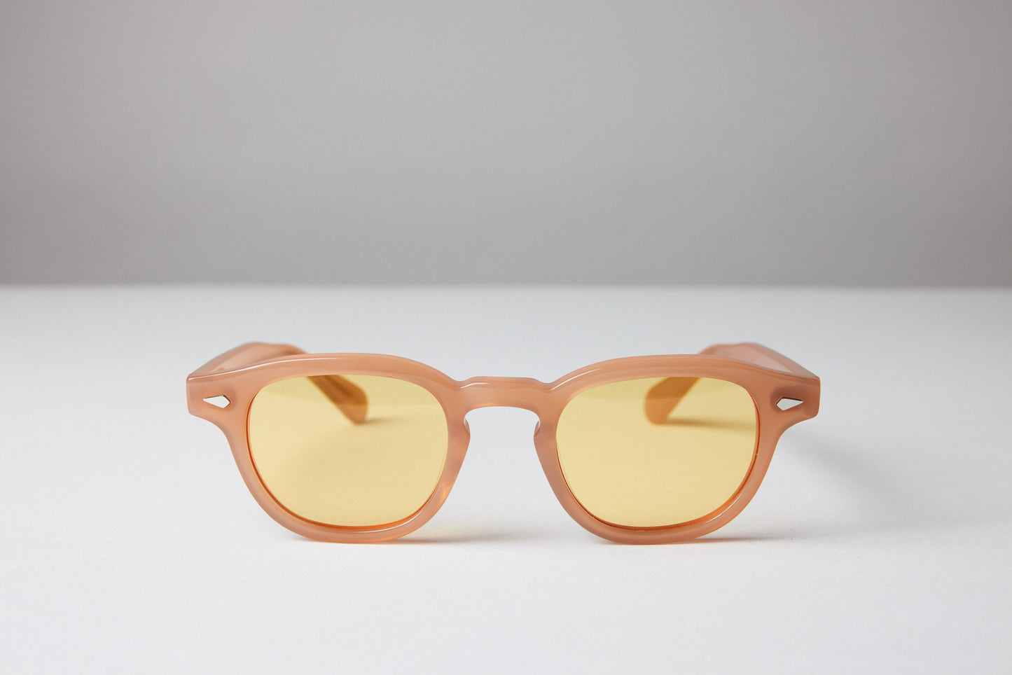 Large - NEW YORK EYERISH, Causeway. Champagne Frame with Yellow Lenses