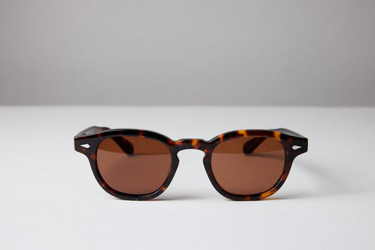 Large - NEW YORK EYERISH, Causeway. Brown Tortoise Shell Frame with Amber Lenses