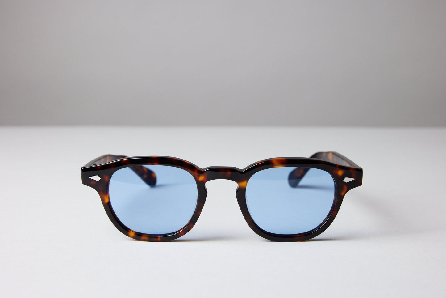 Large - NEW YORK EYERISH, Causeway. Brown Tortoise Shell Frame with Baby Blue Lenses