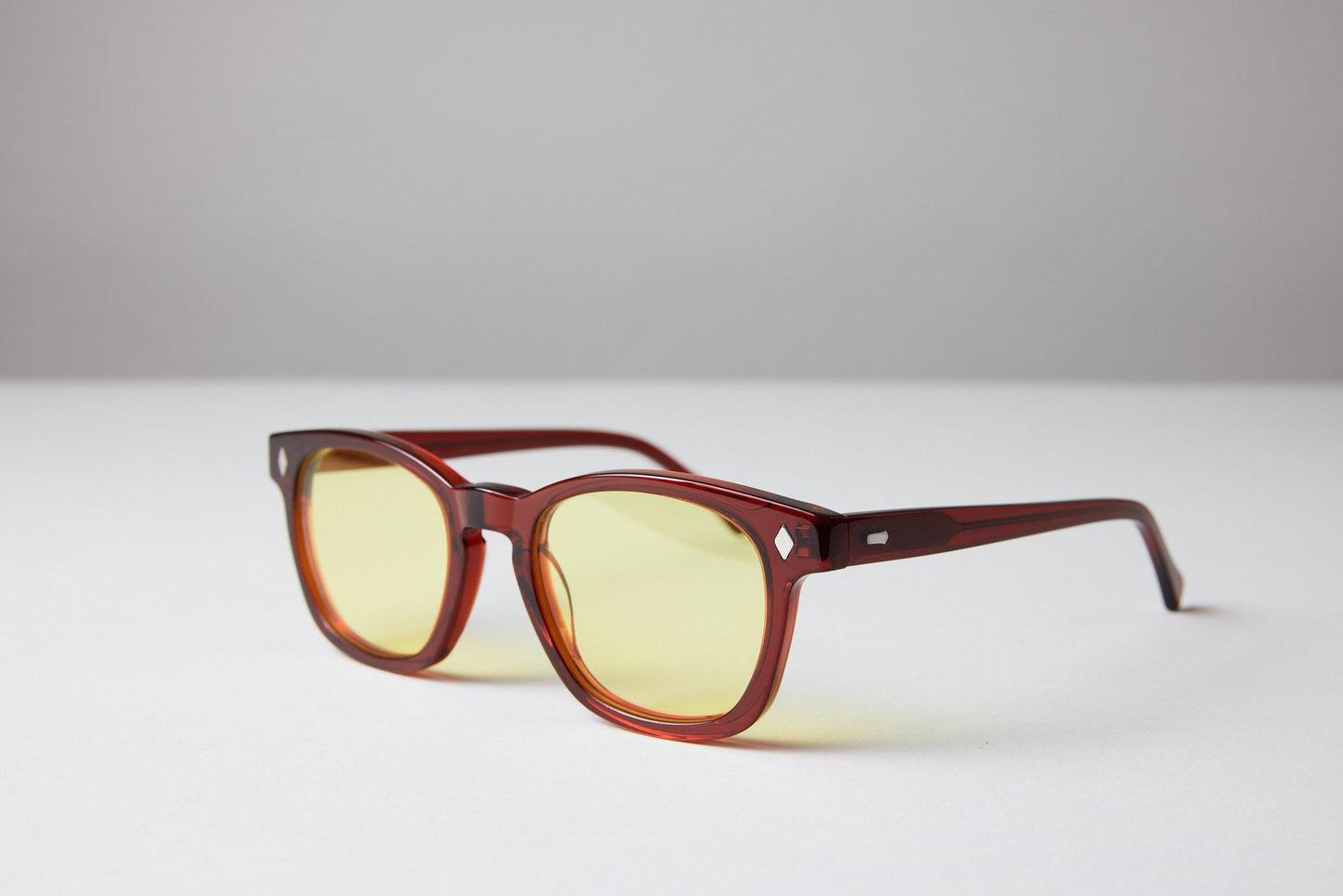 NEW YORK EYERISH, Castlerock. Garnet Red Frame with Light Yellow Lenses