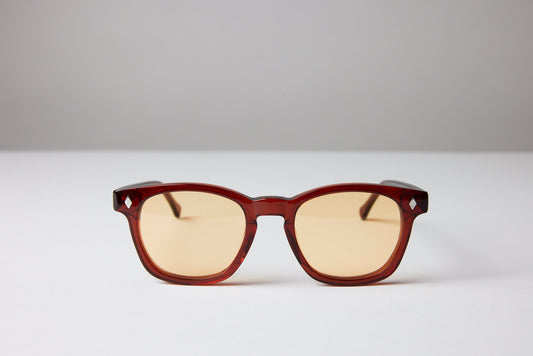 NEW YORK EYERISH, Castlerock, Garnet Red Frame with Gold Lenses