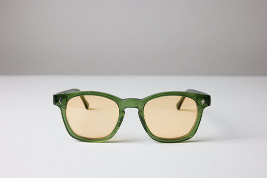 NEW YORK EYERISH, Castlerock. Bottle Green Frame with Orange Lenses