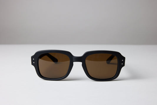 Large - NEW YORK EYERISH, "The Downings." Black Frame with Amber Lenses