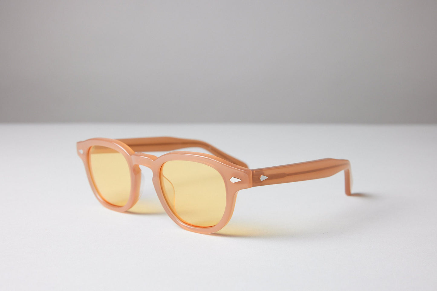 Large - NEW YORK EYERISH, Causeway. Champagne Frame with Yellow Lenses