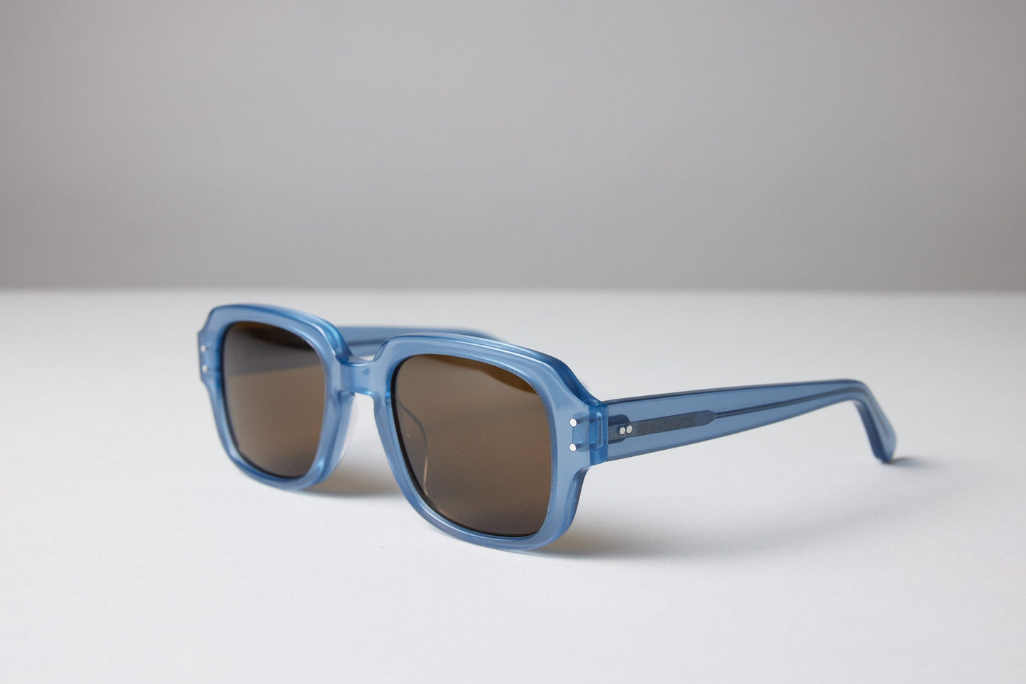 Large - NEW YORK EYERISH "The Downings." Baby Blue Frame with Amber Lenses