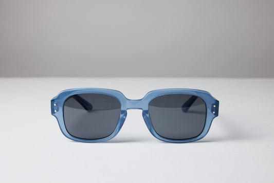 Large - NEW YORK EYERISH, "The Downings." Baby Blue Frame with Grey Lenses