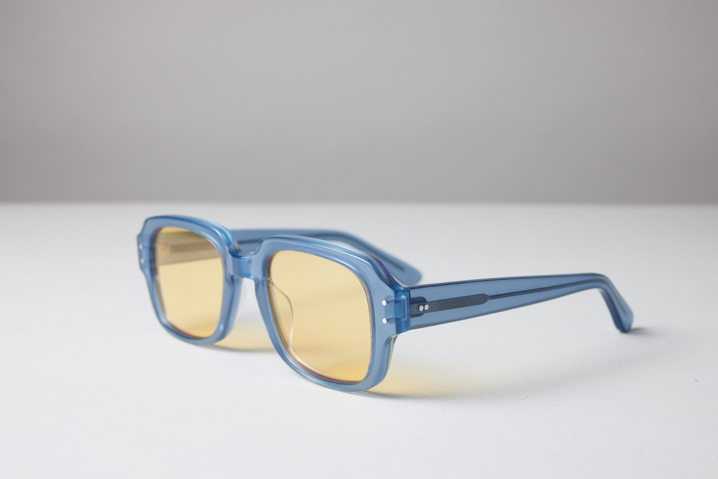 Large - NEW YORK EYERISH, "The Downings." Baby Blue Frame with Yellow Lenses