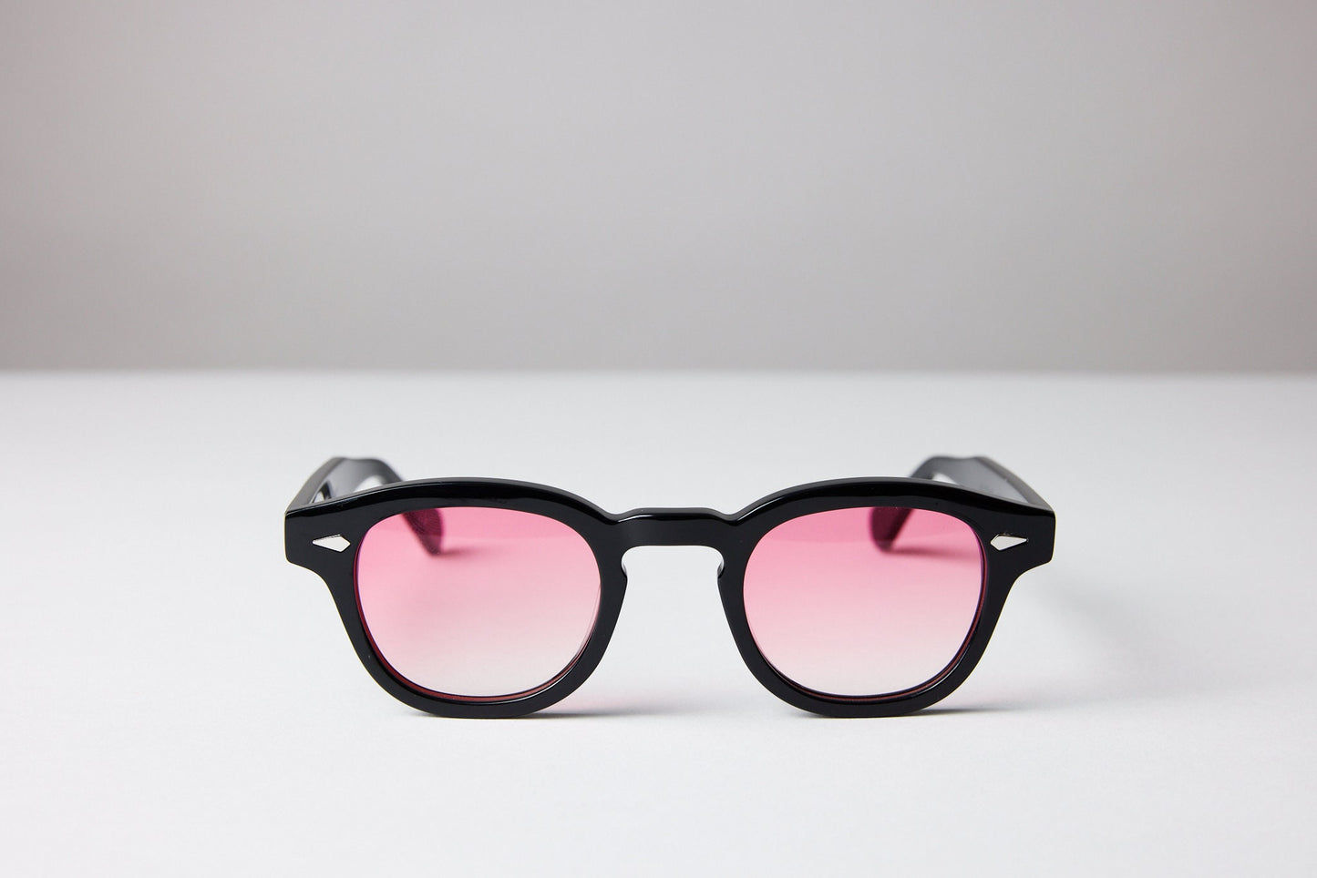 Small - NEW YORK EYERISH, Causeway. Black Frame with Pink Fade Lenses